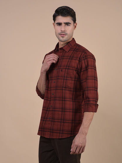 Casual Shirt for Men | Breathable & Soft with Color Fastness Regular Fit Spread Collar Neck Cotton Fabric Checkered Pattern