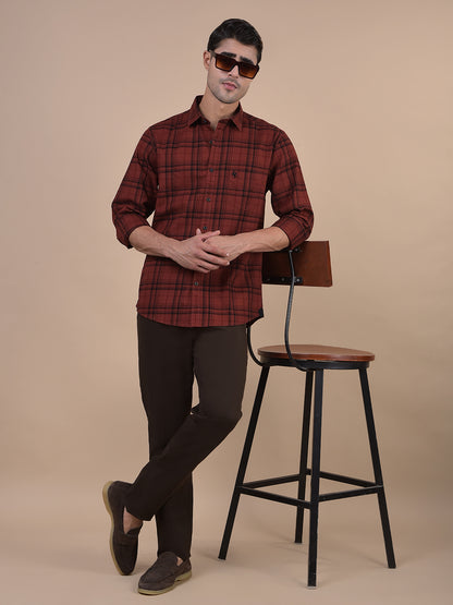 Casual Shirt for Men | Breathable & Soft with Color Fastness Regular Fit Spread Collar Neck Cotton Fabric Checkered Pattern