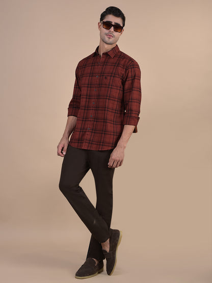 Casual Shirt for Men | Breathable & Soft with Color Fastness Regular Fit Spread Collar Neck Cotton Fabric Checkered Pattern