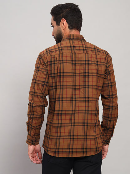 Casual Shirt for Men | Breathable & Soft with Color Fastness Regular Fit Spread Collar Neck Cotton Fabric Checkered Pattern