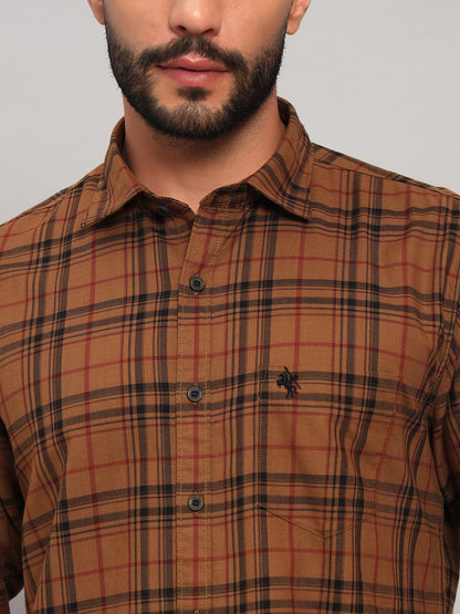 Casual Shirt for Men | Breathable & Soft with Color Fastness Regular Fit Spread Collar Neck Cotton Fabric Checkered Pattern
