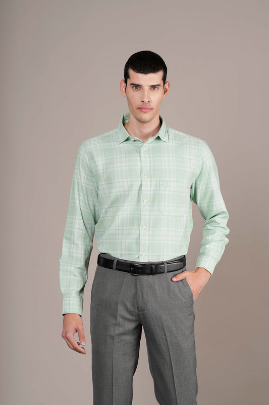 Casual Shirt for Men | Breathable & Soft with Color Fastness Regular Fit Spread Collar Neck Cotton Fabric Checkered Pattern