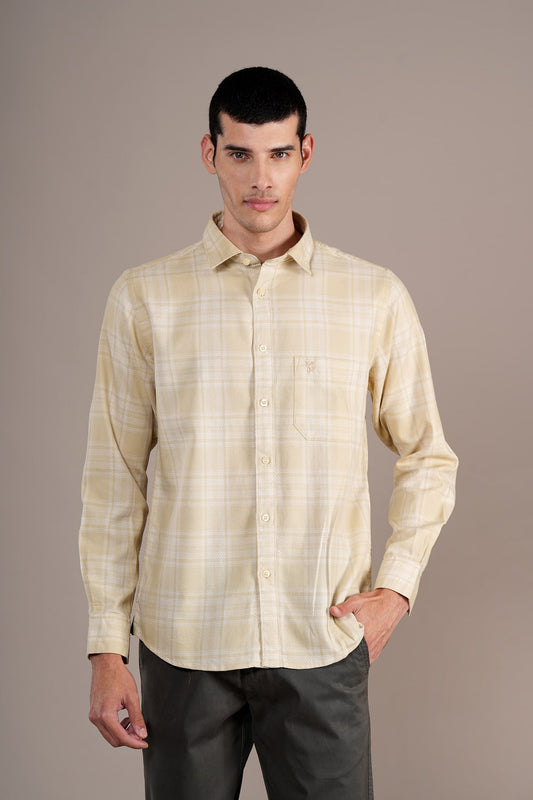 Casual Shirt for Men | Breathable & Soft with Color Fastness Regular Fit Spread Collar Neck Cotton Fabric Checkered Pattern