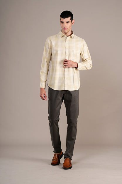 Casual Shirt for Men | Breathable & Soft with Color Fastness Regular Fit Spread Collar Neck Cotton Fabric Checkered Pattern