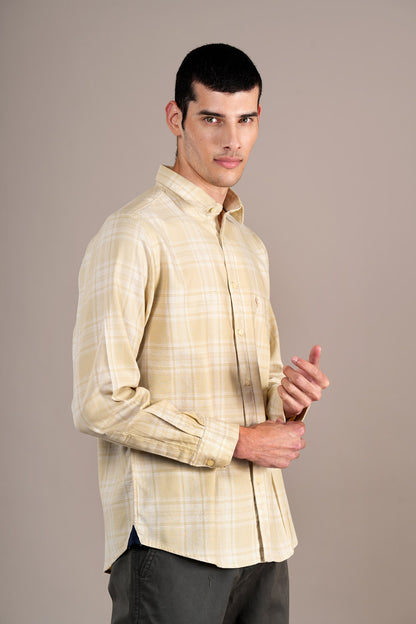 Casual Shirt for Men | Breathable & Soft with Color Fastness Regular Fit Spread Collar Neck Cotton Fabric Checkered Pattern