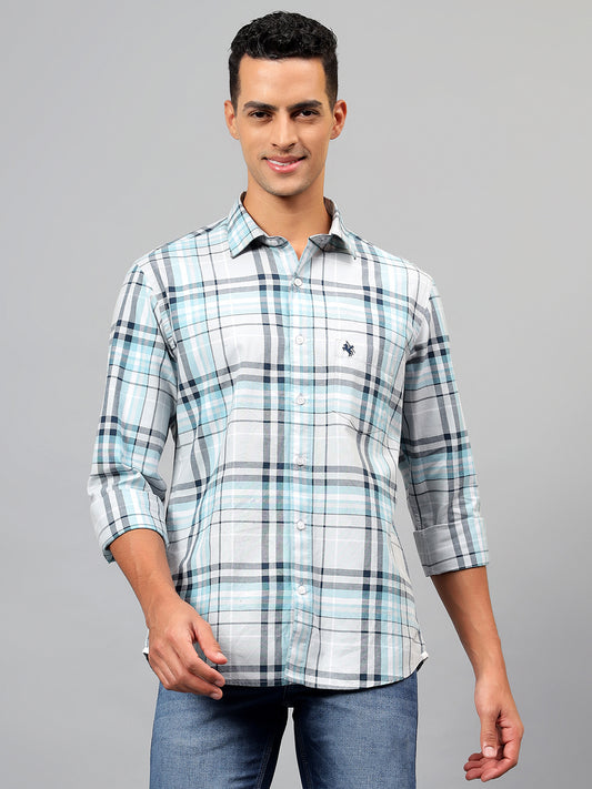 Casual Shirt for Men | Breathable & Soft with Color Fastness Regular Fit Spread Collar Neck Cotton Fabric Checkered Pattern