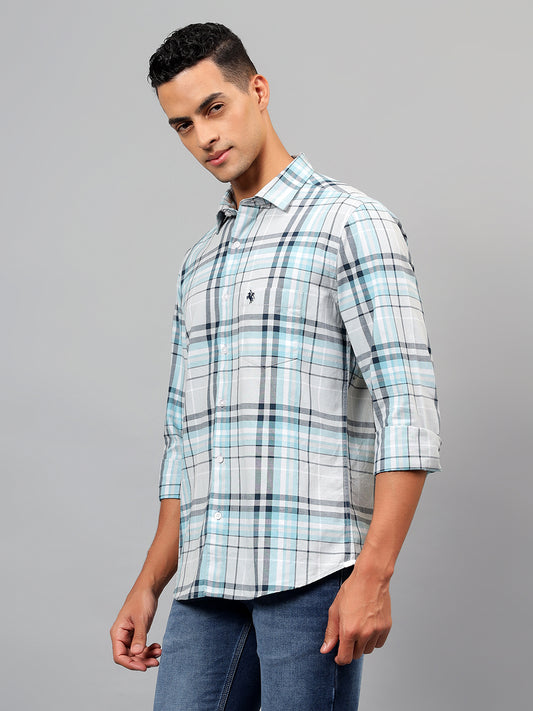 Casual Shirt for Men | Breathable & Soft with Color Fastness Regular Fit Spread Collar Neck Cotton Fabric Checkered Pattern