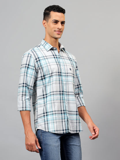 Casual Shirt for Men | Breathable & Soft with Color Fastness Regular Fit Spread Collar Neck Cotton Fabric Checkered Pattern