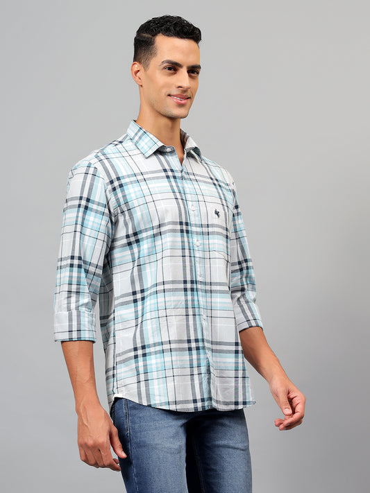 Casual Shirt for Men | Breathable & Soft with Color Fastness Regular Fit Spread Collar Neck Cotton Fabric Checkered Pattern