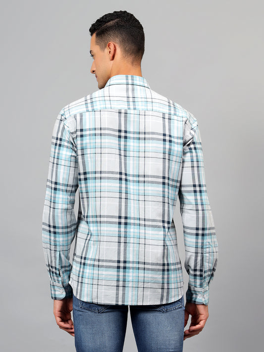 Casual Shirt for Men | Breathable & Soft with Color Fastness Regular Fit Spread Collar Neck Cotton Fabric Checkered Pattern