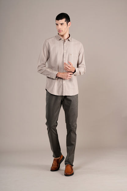 Casual Shirt for Men | Breathable & Soft with Color Fastness Regular Fit Spread Collar Neck Cotton Fabric Striped Pattern