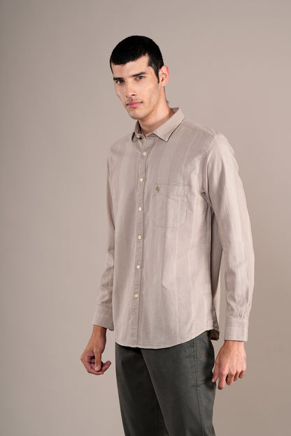 Casual Shirt for Men | Breathable & Soft with Color Fastness Regular Fit Spread Collar Neck Cotton Fabric Striped Pattern