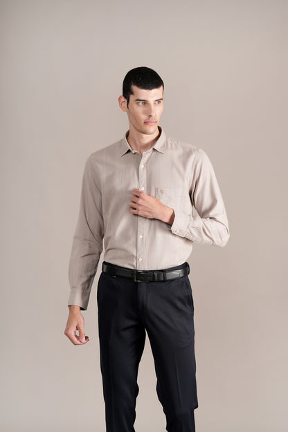 Casual Shirt for Men | Breathable & Soft with Color Fastness Regular Fit Spread Collar Neck Cotton Fabric Striped Pattern