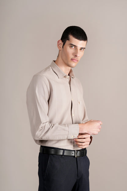 Casual Shirt for Men | Breathable & Soft with Color Fastness Regular Fit Spread Collar Neck Cotton Fabric Striped Pattern