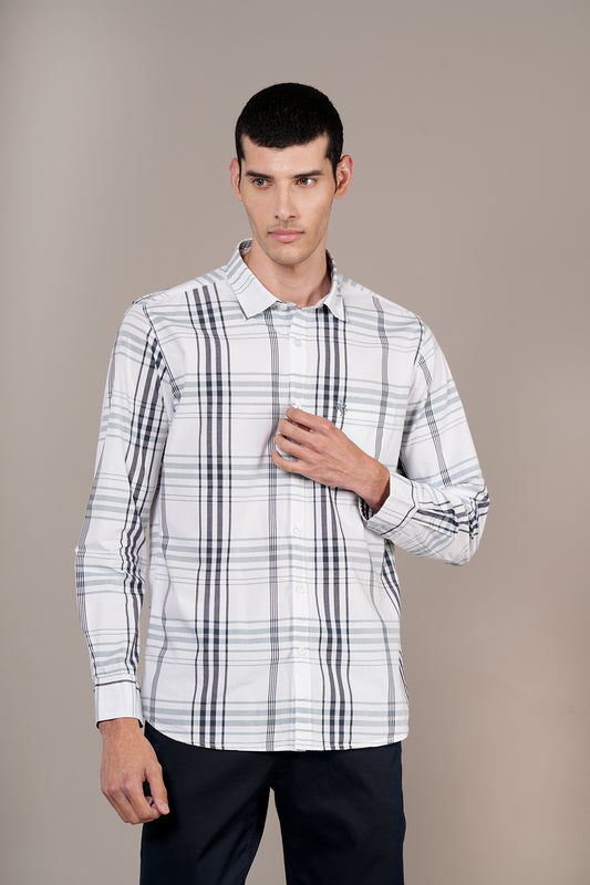 Casual Shirt for Men | Breathable & Soft with Color Fastness Regular Fit Spread Collar Neck Cotton Fabric Checkered Pattern