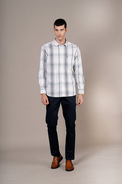 Casual Shirt for Men | Breathable & Soft with Color Fastness Regular Fit Spread Collar Neck Cotton Fabric Checkered Pattern