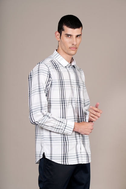 Casual Shirt for Men | Breathable & Soft with Color Fastness Regular Fit Spread Collar Neck Cotton Fabric Checkered Pattern