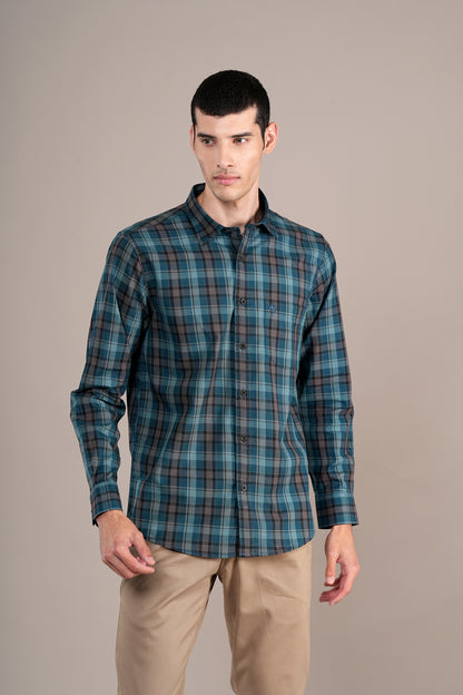 Casual Shirt for Men | Breathable & Soft with Color Fastness Regular Fit Spread Collar Neck Cotton Fabric Checkered Pattern