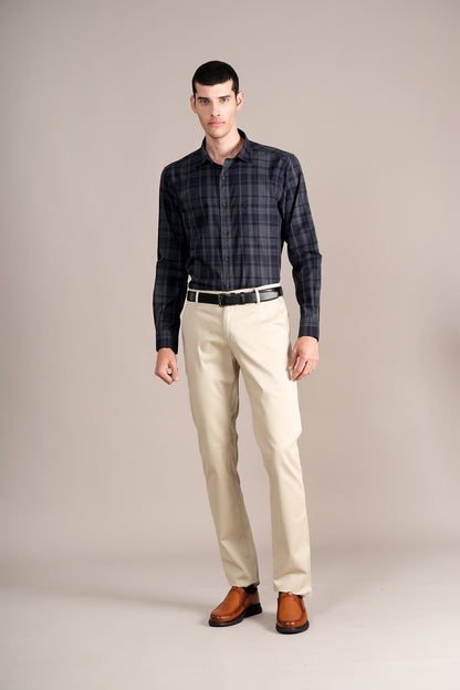Casual Shirt for Men | Breathable & Soft with Color Fastness Regular Fit Spread Collar Neck Cotton Fabric Checkered Pattern