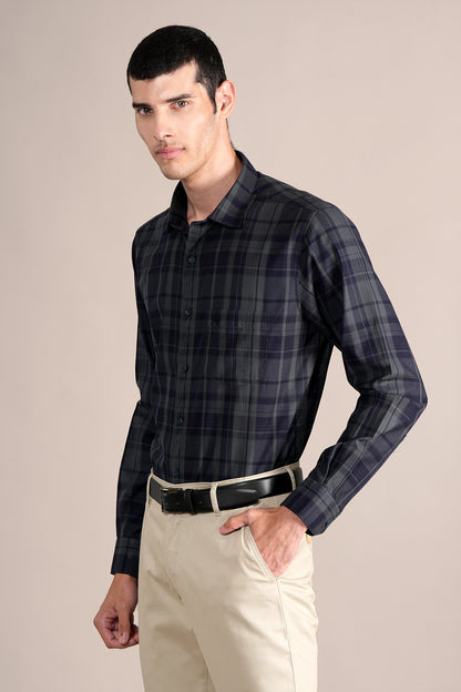 Casual Shirt for Men | Breathable & Soft with Color Fastness Regular Fit Spread Collar Neck Cotton Fabric Checkered Pattern