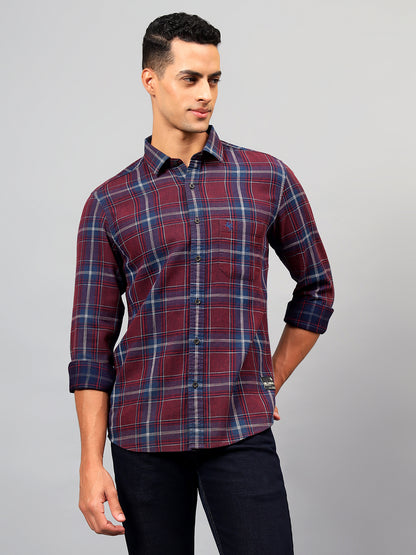 Casual Shirt for Men | Breathable & Soft with Color Fastness Regular Fit Spread Collar Neck Cotton Fabric Checkered Pattern