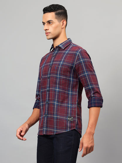 Casual Shirt for Men | Breathable & Soft with Color Fastness Regular Fit Spread Collar Neck Cotton Fabric Checkered Pattern