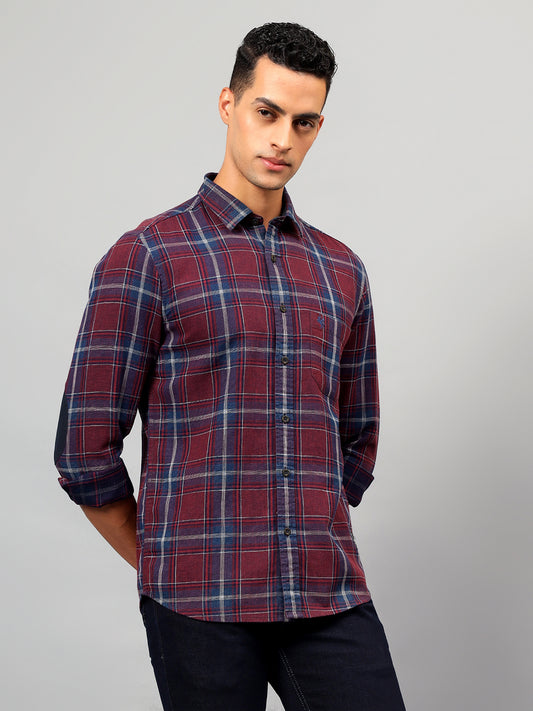 Casual Shirt for Men | Breathable & Soft with Color Fastness Regular Fit Spread Collar Neck Cotton Fabric Checkered Pattern