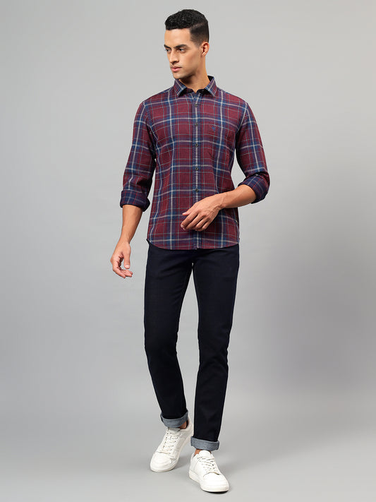 Casual Shirt for Men | Breathable & Soft with Color Fastness Regular Fit Spread Collar Neck Cotton Fabric Checkered Pattern