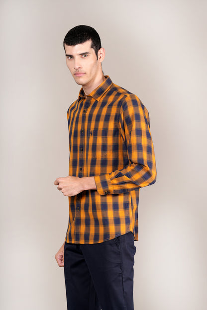 Casual Shirt for Men | Breathable & Soft with Color Fastness Regular Fit Spread Collar Neck Cotton Fabric Checkered Pattern