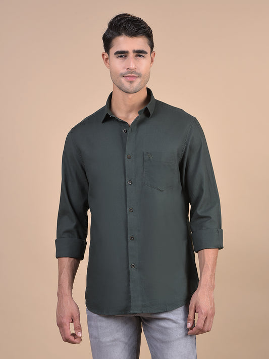 Casual Shirt for Men | Breathable & Soft with Color Fastness Regular Fit Spread Collar Neck Cotton Fabric Self Design Pattern