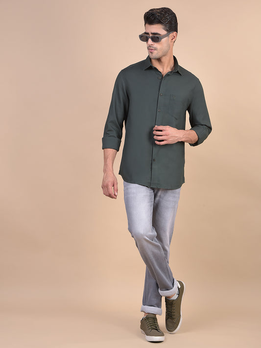 Casual Shirt for Men | Breathable & Soft with Color Fastness Regular Fit Spread Collar Neck Cotton Fabric Self Design Pattern