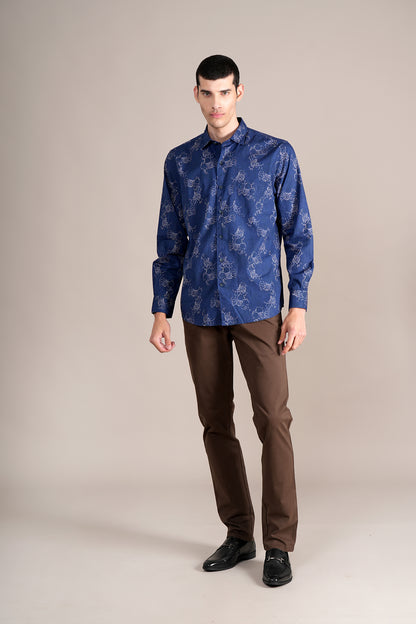 Casual Shirt for Men | Breathable & Soft with Color Fastness Regular Fit Spread Collar Neck Cotton Fabric Printed Pattern