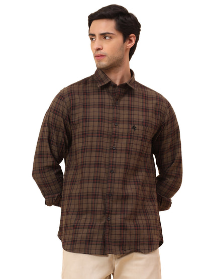 Casual Shirt for Men | Breathable & Soft with Color Fastness Slim Fit Cotton Fabric Check Pattern