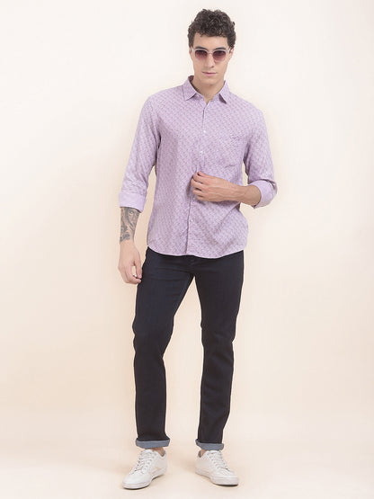 Men's Onion Printed Slim Fit Full Sleeve Casual Shirt