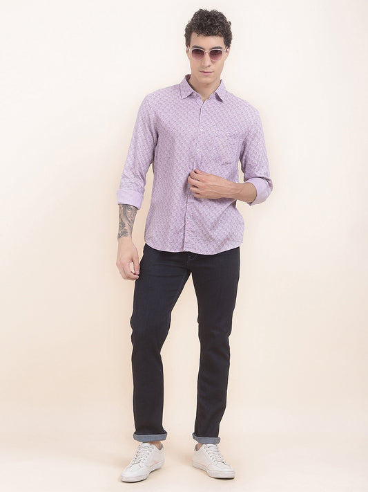 Men's Onion Printed Slim Fit Full Sleeve Casual Shirt