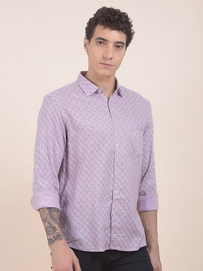 Men's Onion Printed Slim Fit Full Sleeve Casual Shirt
