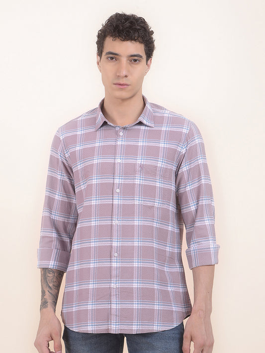 Men's Onion Checkered Slim Fit Full Sleeve Casual Shirt