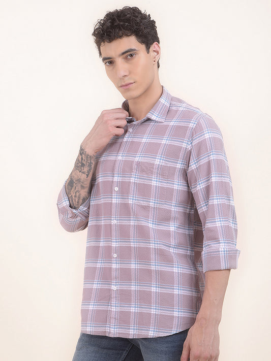 Men's Onion Checkered Slim Fit Full Sleeve Casual Shirt