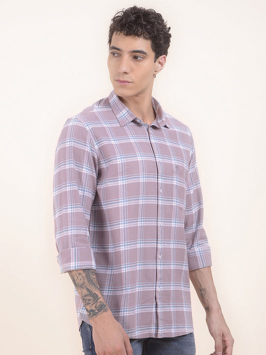 Men's Onion Checkered Slim Fit Full Sleeve Casual Shirt