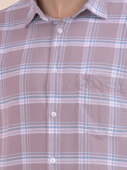 Men's Onion Checkered Slim Fit Full Sleeve Casual Shirt