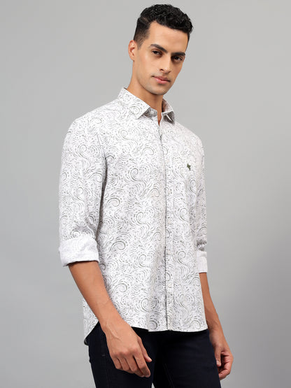 Casual Shirt for Men | Breathable & Soft with Color Fastness Regular Fit Spread Collar Neck Cotton Fabric Printed Pattern