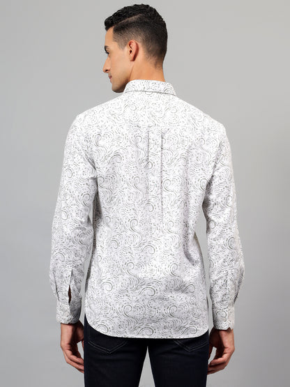 Casual Shirt for Men | Breathable & Soft with Color Fastness Regular Fit Spread Collar Neck Cotton Fabric Printed Pattern