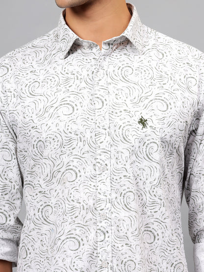 Casual Shirt for Men | Breathable & Soft with Color Fastness Regular Fit Spread Collar Neck Cotton Fabric Printed Pattern