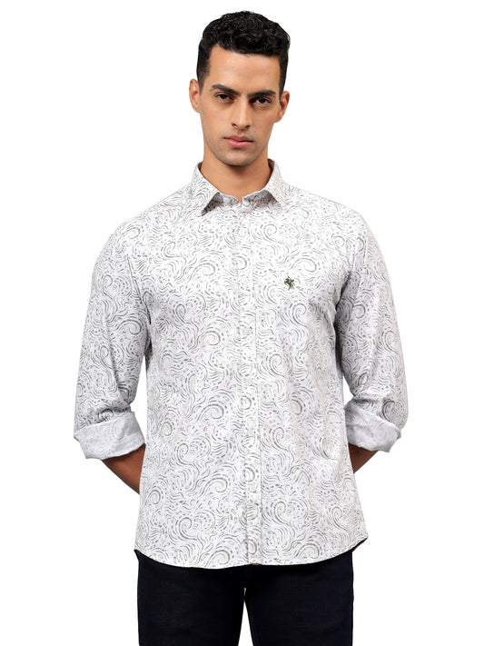 Casual Shirt for Men | Breathable & Soft with Color Fastness Regular Fit Spread Collar Neck Cotton Fabric Printed Pattern