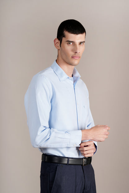 Casual Shirt for Men | Breathable & Soft with Color Fastness Regular Fit Spread Collar Neck Cotton Blend Fabric Self Design Pattern