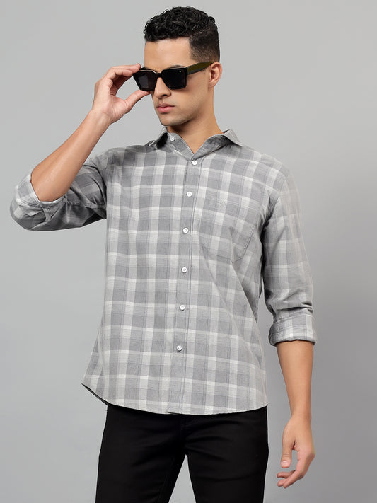 Casual Shirt for Men | Breathable & Soft with Color Fastness Regular Fit Spread Collar Neck Cotton Fabric Checkered Pattern
