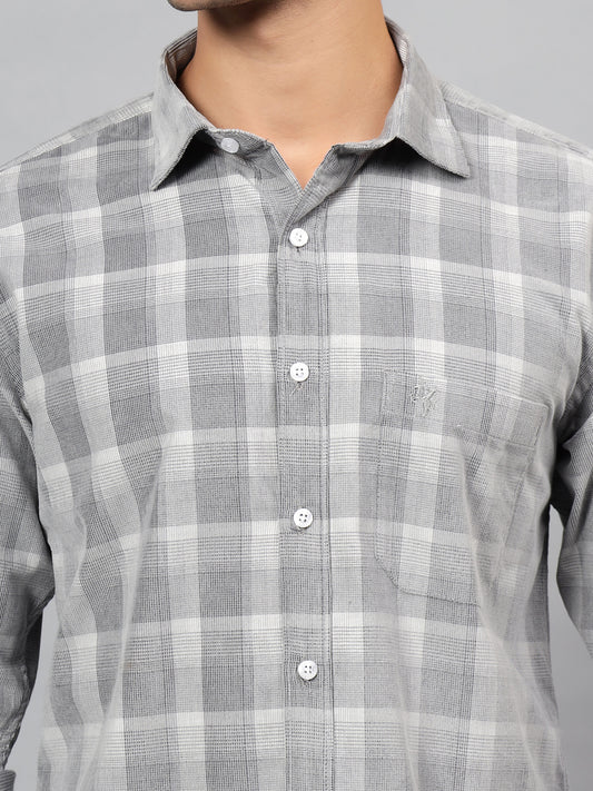 Casual Shirt for Men | Breathable & Soft with Color Fastness Regular Fit Spread Collar Neck Cotton Fabric Checkered Pattern