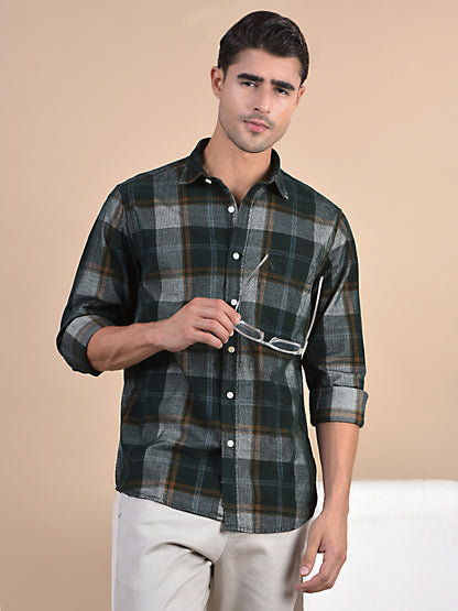 Casual Shirt for Men | Breathable & Soft with Color Fastness Regular Fit Spread Collar Neck Cotton Fabric Checkered Pattern