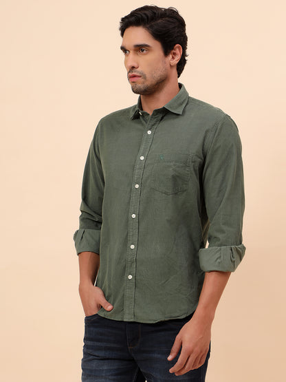 Casual Shirt for Men | Breathable & Soft with Color Fastness Slim Fit Cotton Fabric Self Design Pattern