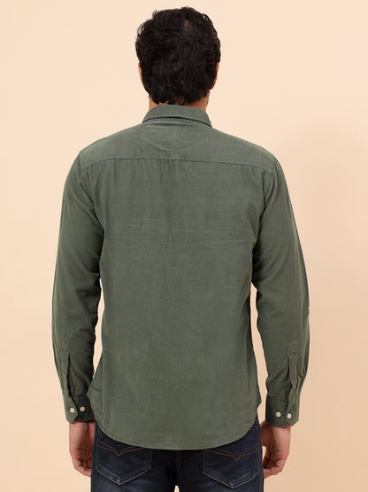 Casual Shirt for Men | Breathable & Soft with Color Fastness Slim Fit Cotton Fabric Self Design Pattern